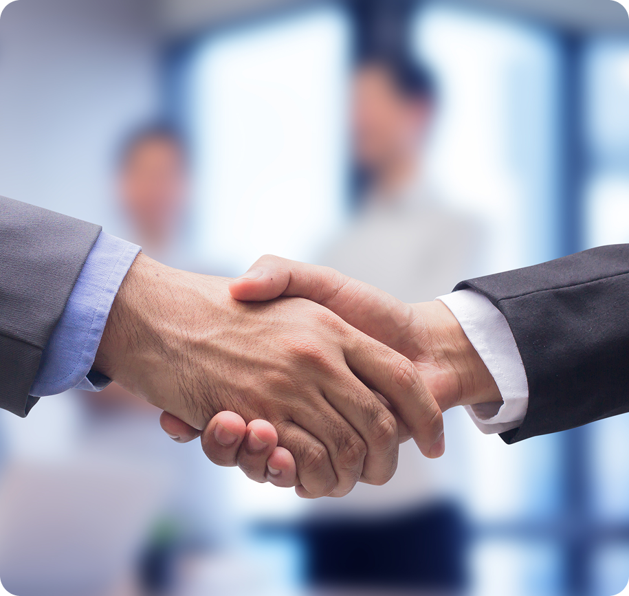 Handshake between two business professionals.